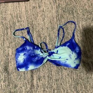 blue tie die swim top